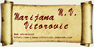 Marijana Vitorović vizit kartica